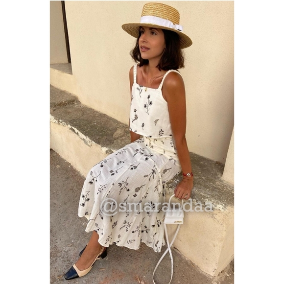 Zara Embroidered Linen Blend Skirt - Picture 6 of 13
